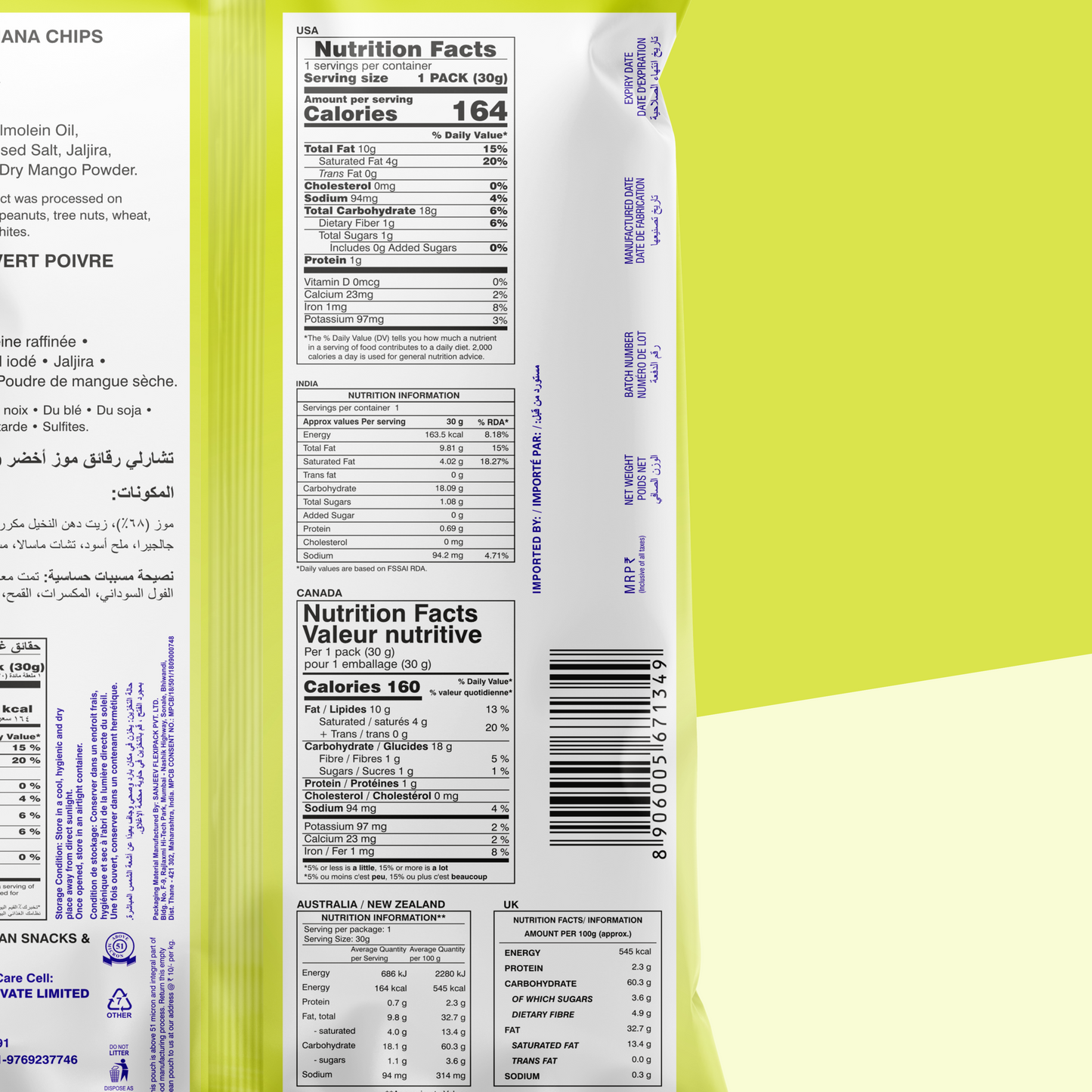 Black Pepper Banana Chips 150 g