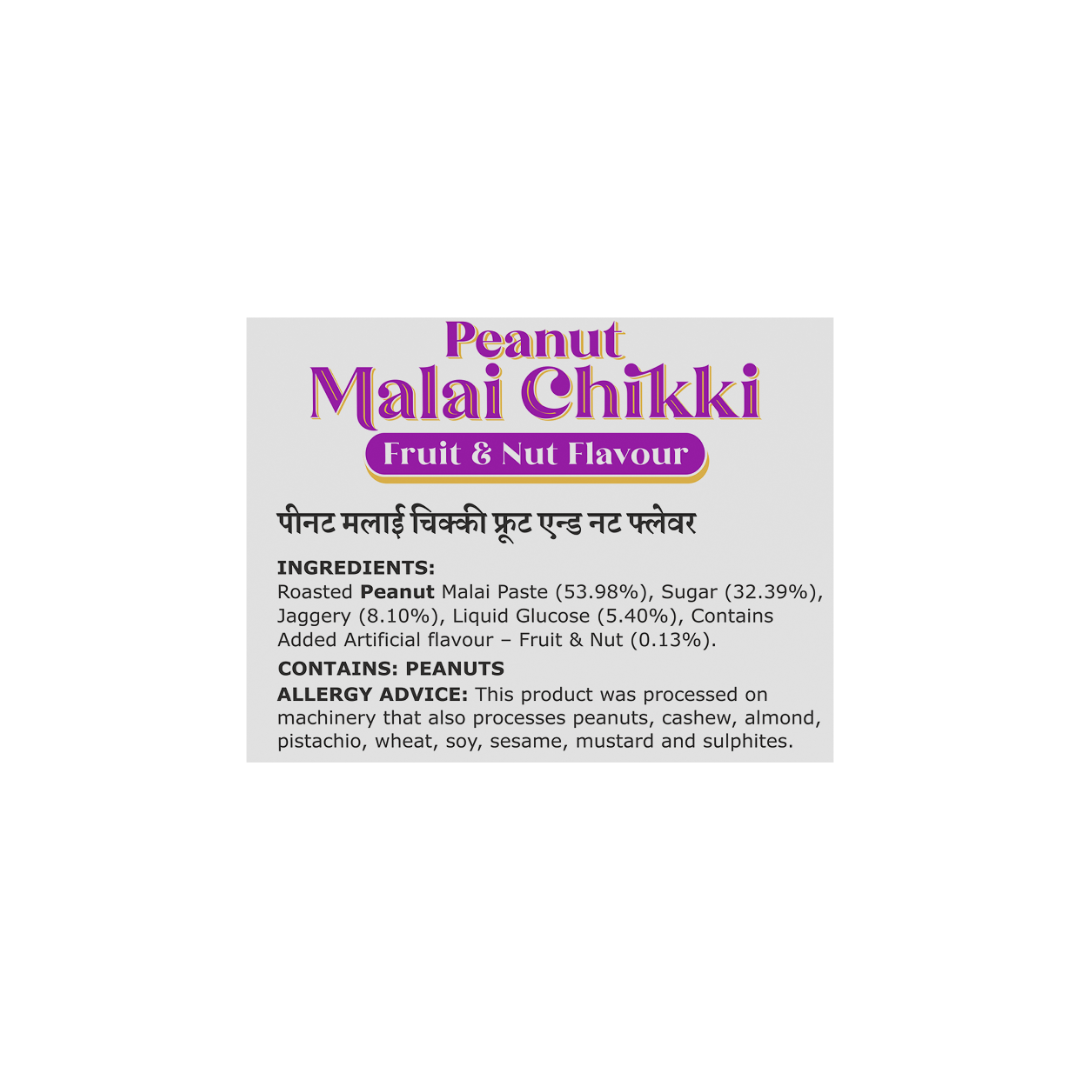 PEANUT MALAI CHIKKI FRUIT & NUT FLAVOUR 200G