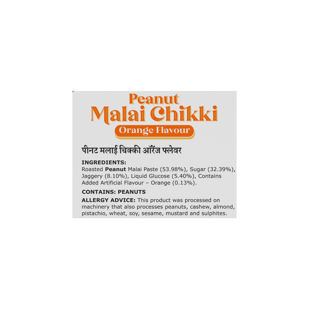 PEANUT MALAI CHIKKI ORANGE FLAVOUR 200G