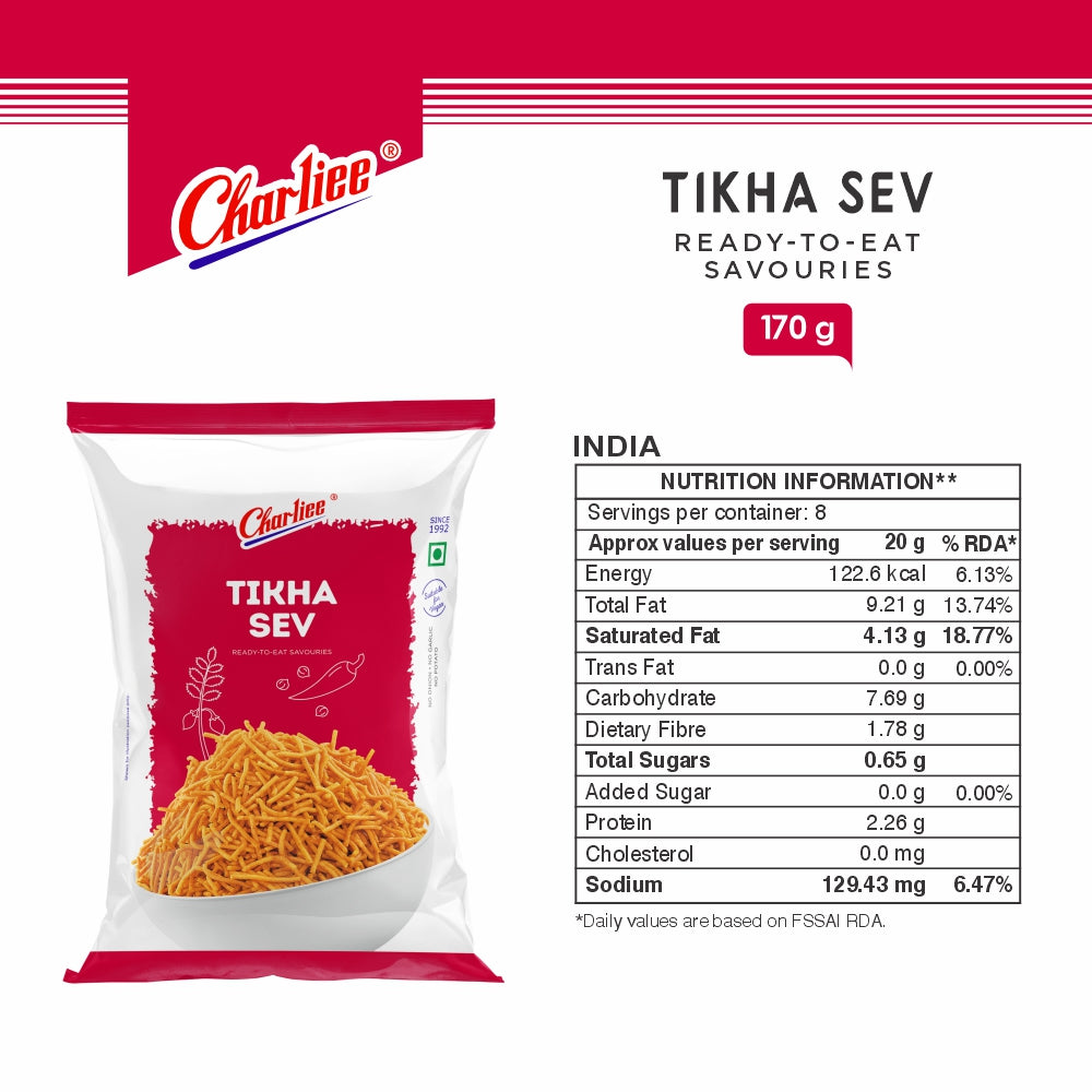 Charliee Tikha Sev 170 g - ingredients