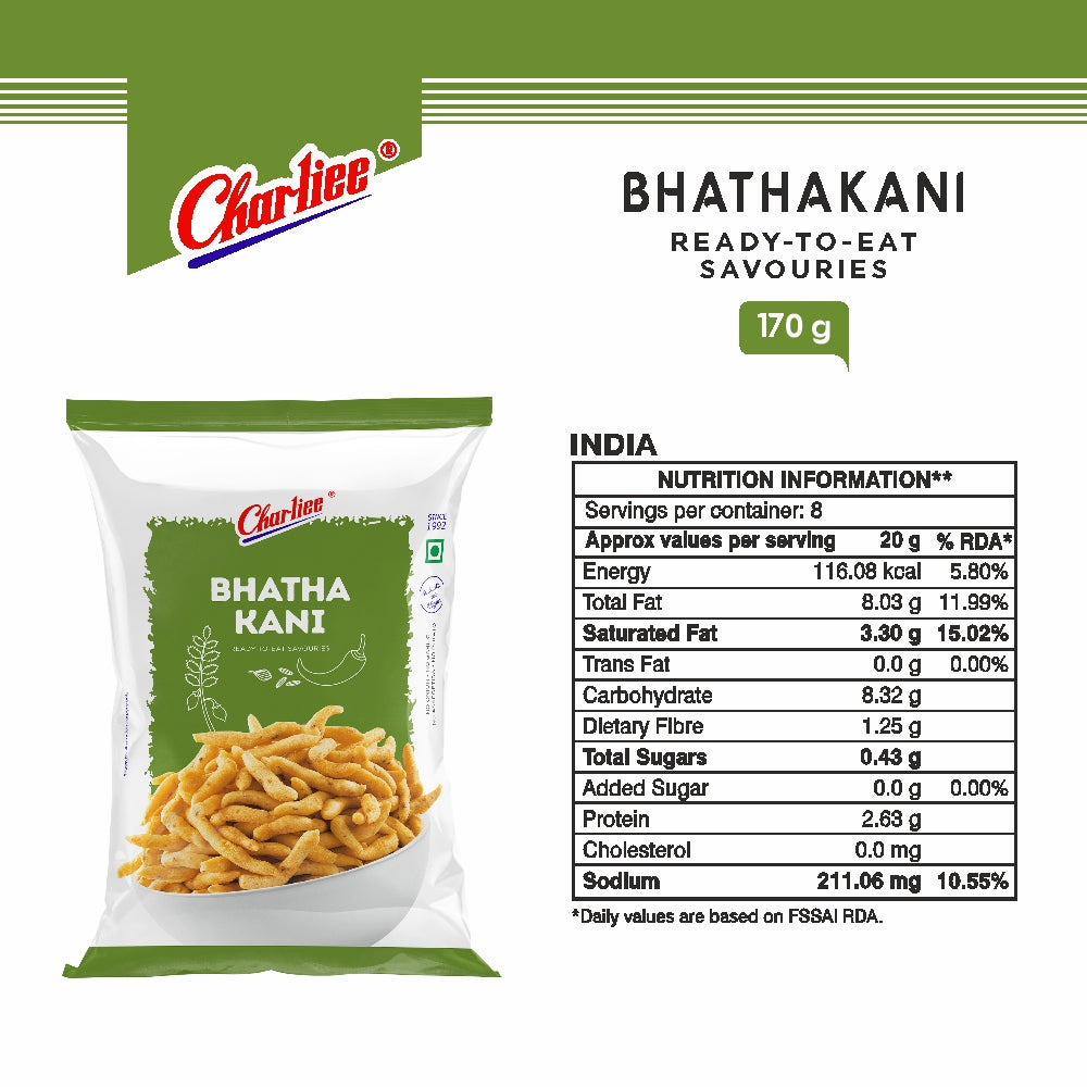 Charliee Bhatha Kani 170 g - nutrition information