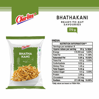 Charliee Bhatha Kani 170 g - nutrition information