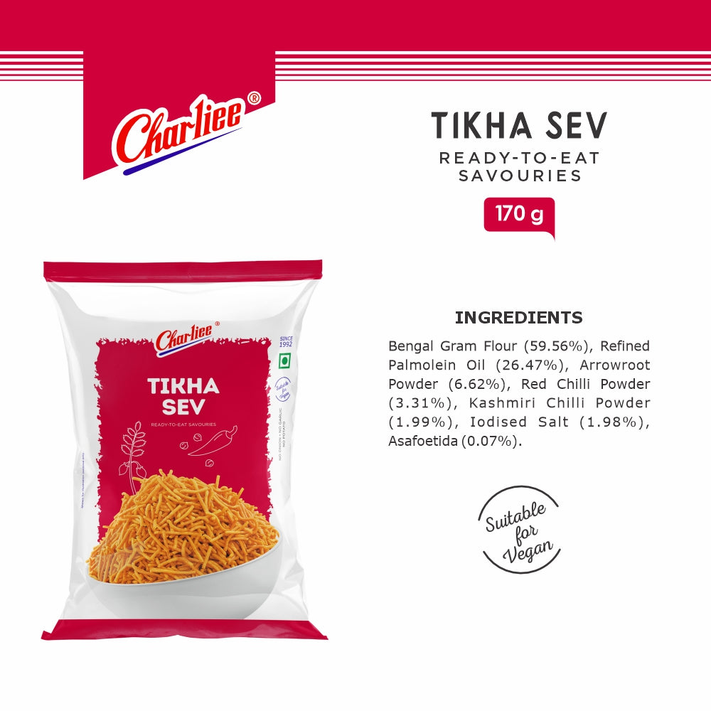 Charliee Tikha Sev 170 g - nutrition information
