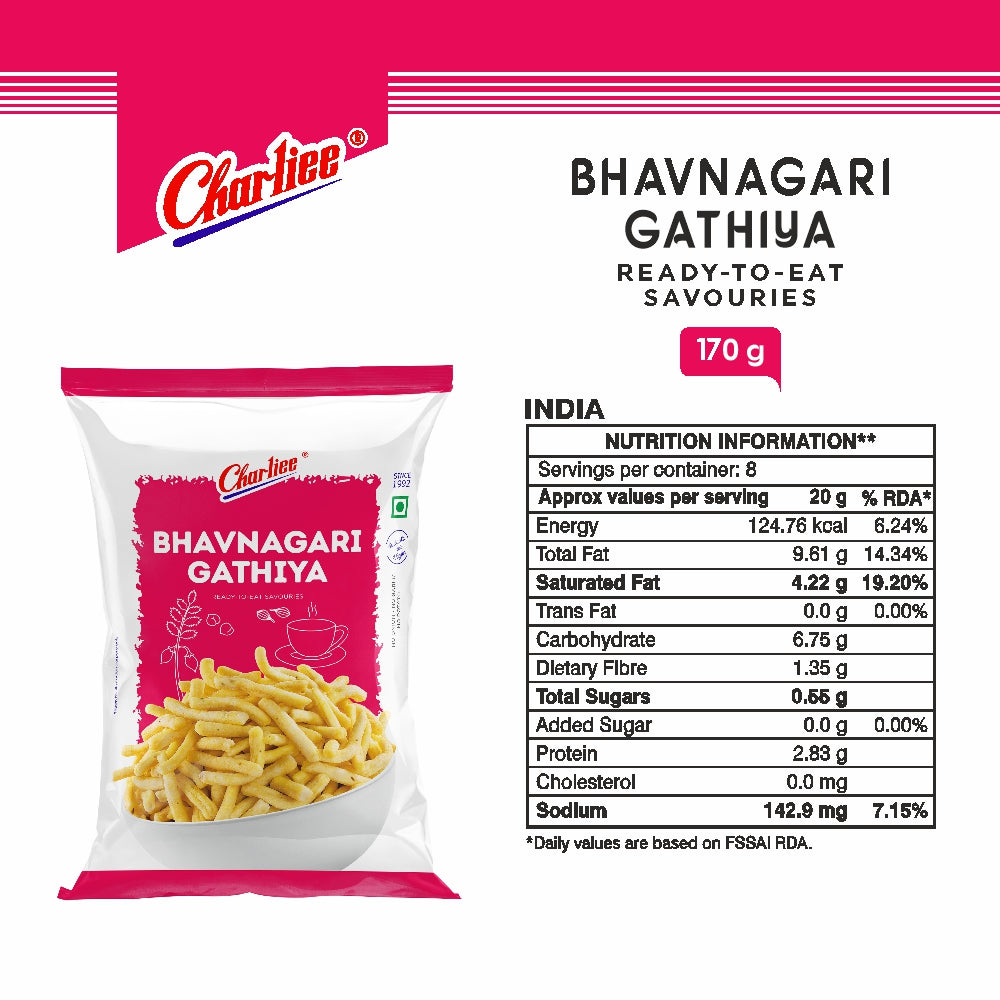 Charliee Bhavnagari Gathiya 170 g - nutrition information
