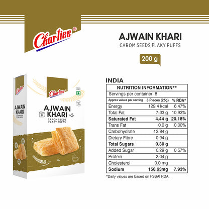 Charliee Ajwain Khari 200 g - ingredients