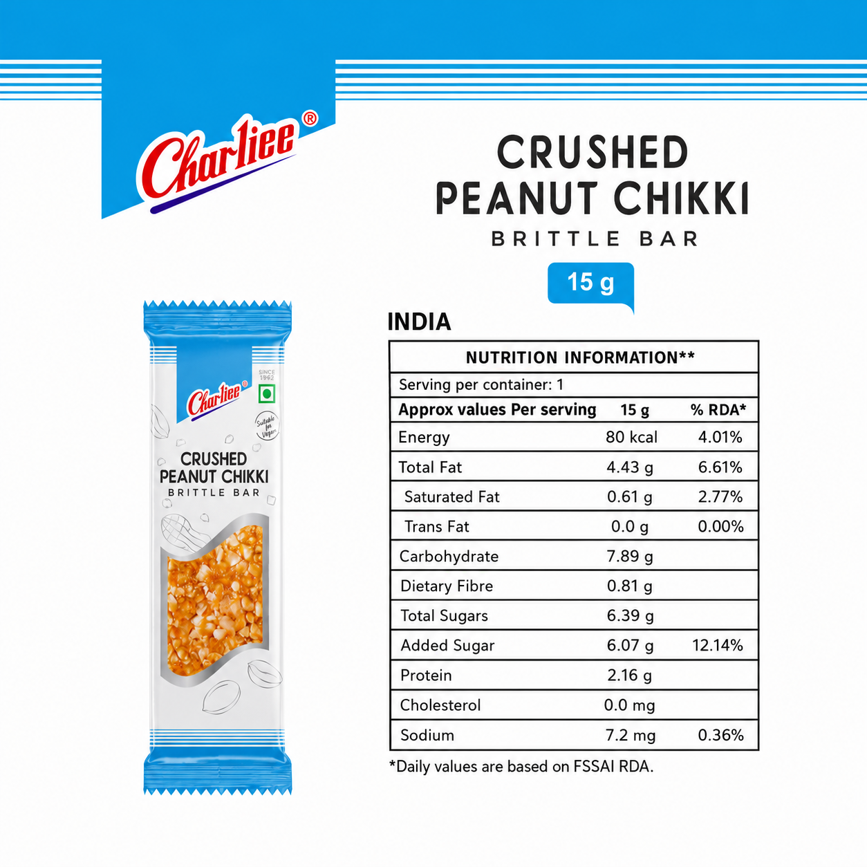 Crushed Peanut Chikki Jar (15 g * 40 Units) - 02