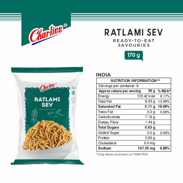 Ratlami Sev 170 g - nutrition information