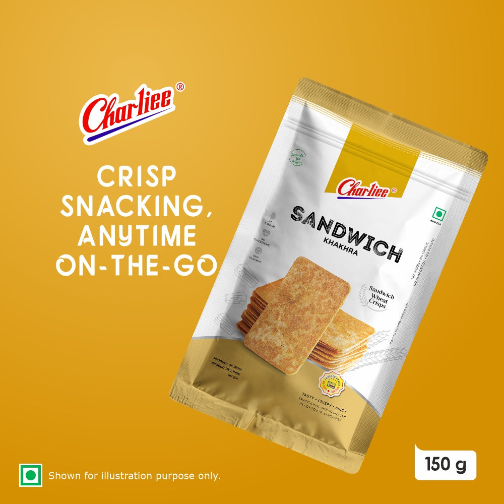 Charliee Sandwich Khakhra 150 g - product shot