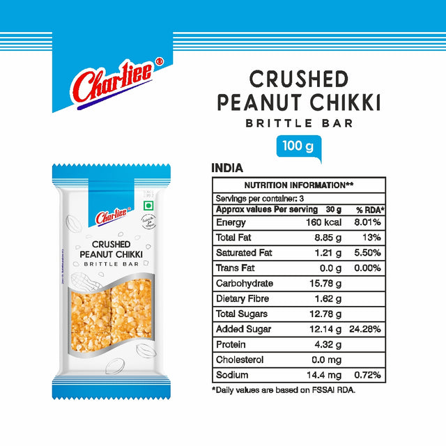 Crushed Peanut Chikki 100 g - nutrition information