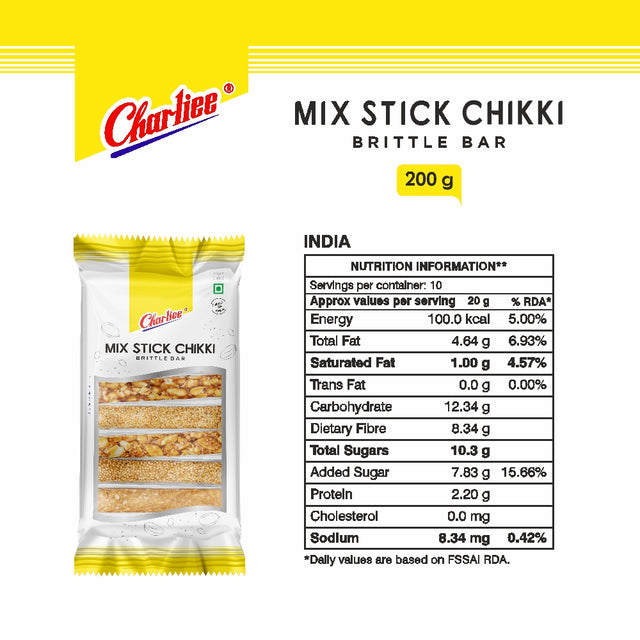 Mix Stick Chikki 200 g - nutrition information