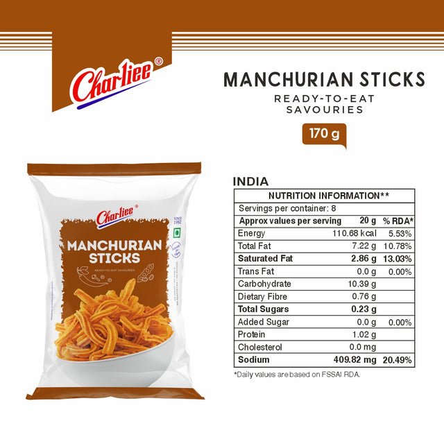 Manchurian Sticks 170 g - nutrition information