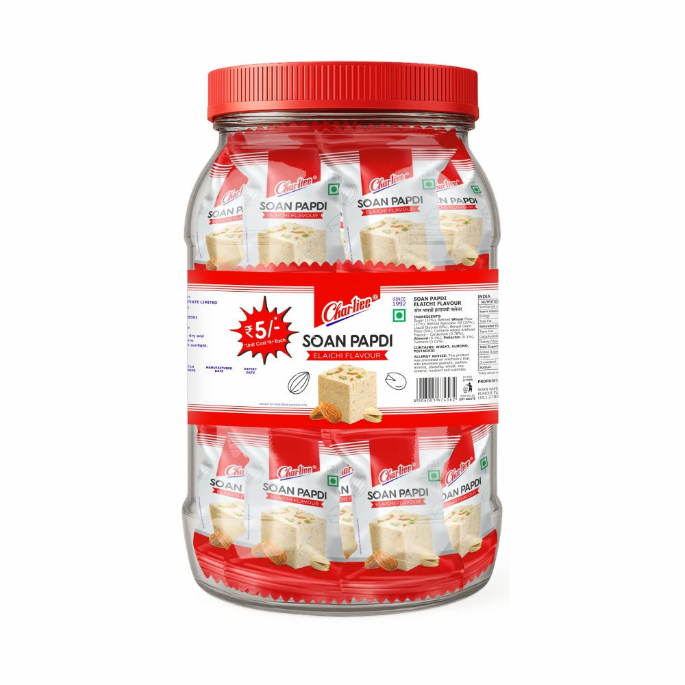 Charliee Soan Papdi Elaichi Flavour Jar - front of pack