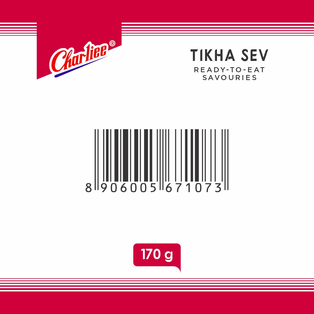 Charliee Tikha Sev 170 g - FSSAI and address