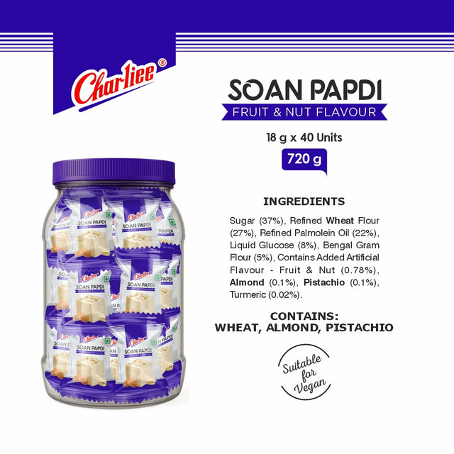Soan Papdi Fruit & Nut Flavour Jar (15 g * 50 Units) 750 g - ingredients