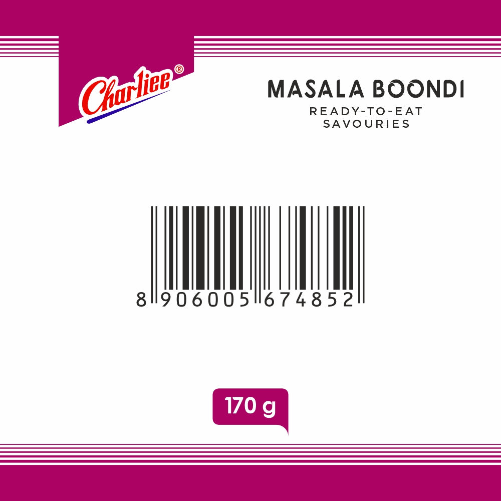 Charliee Masala Boondi 170 g - barcode