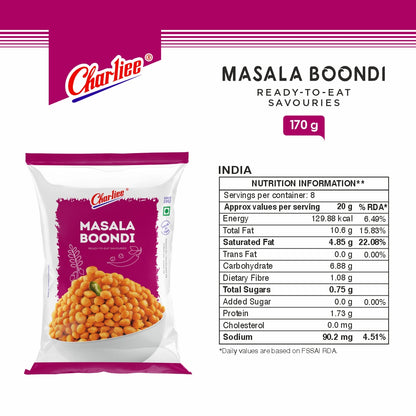 Charliee Masala Boondi 170 g - nutrition information