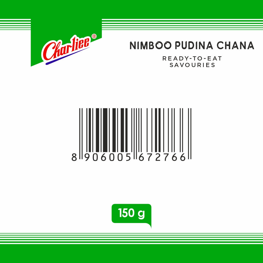 Charliee Nimboo Pudina Chana 150 g - barcode