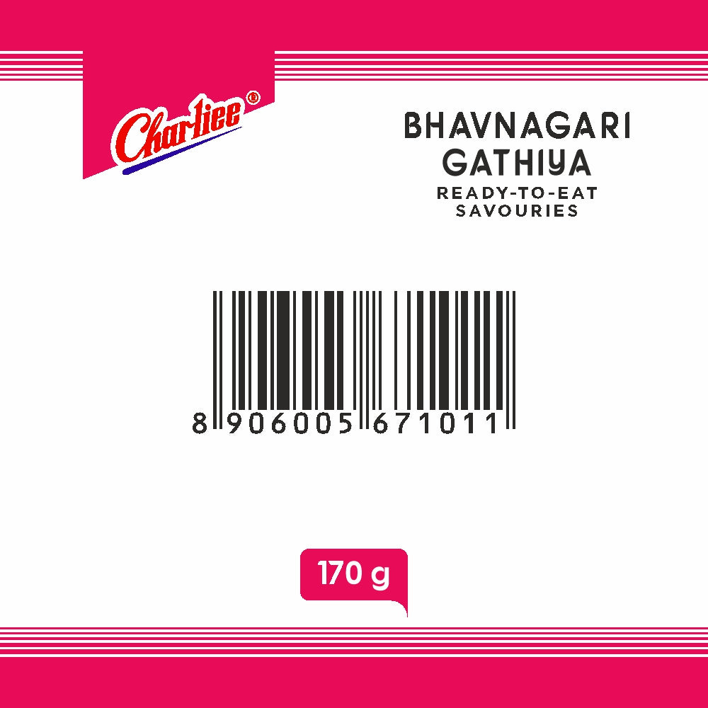Charliee Bhavnagari Gathiya 170 g - barcode