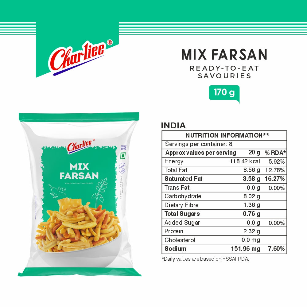 Charliee Mix Farsan 170 g - nutrition information