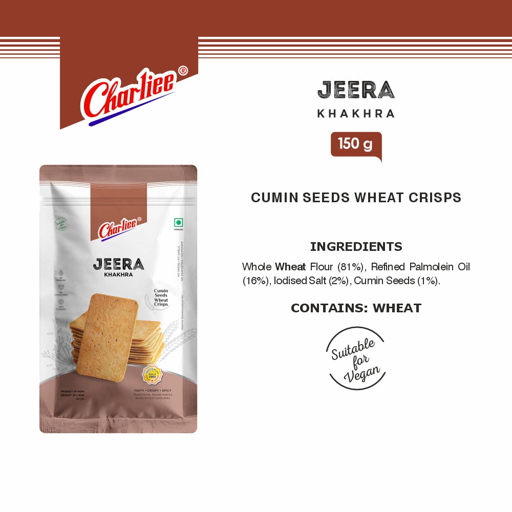 Charliee Jeera Khakhra 150 g - ingredients