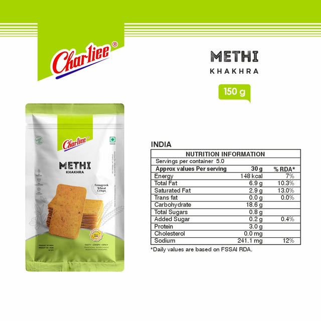 Methi Khakhra (Mobile) 150 g - nutrition information