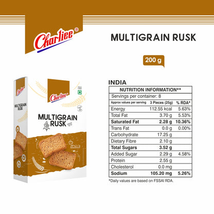 Charliee Multigrain Rusk 200 g - ingredients