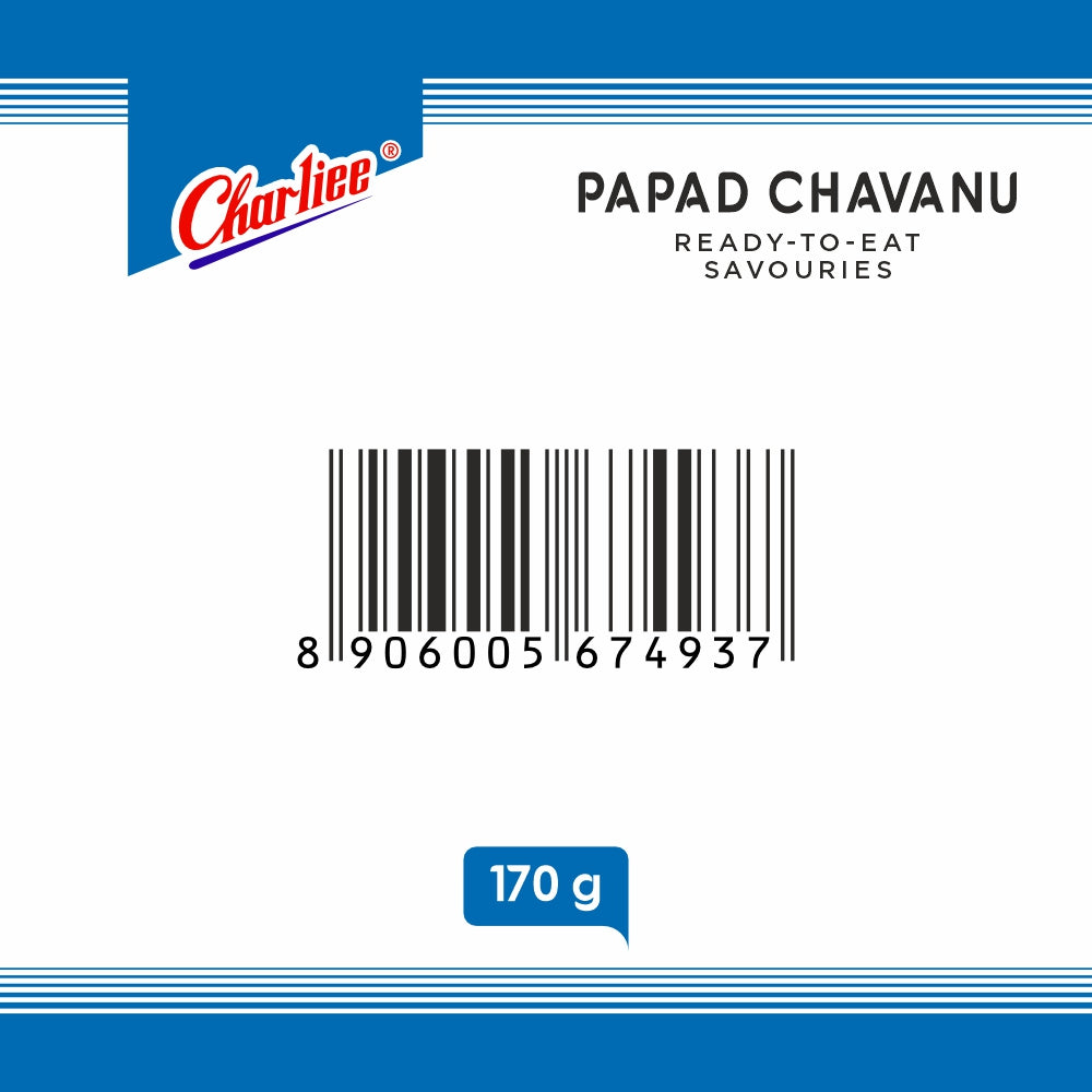 Charliee Papad Chavanu 170 g - barcode