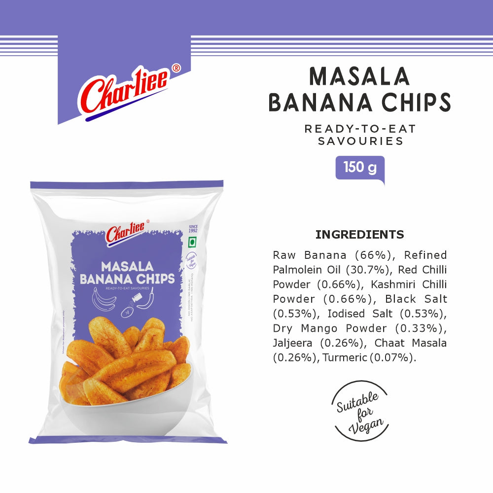 Charliee Masala Banana Chips 150 g - ingredients