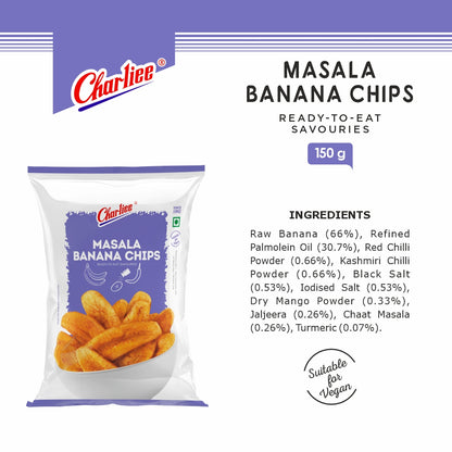 Charliee Masala Banana Chips 150 g - ingredients