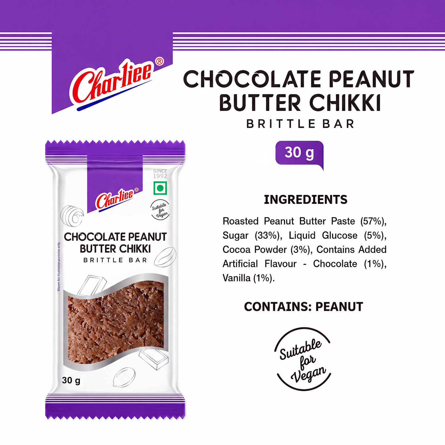 Chocolate Peanut Butter Chikki (30 g * 20 Units) - 01