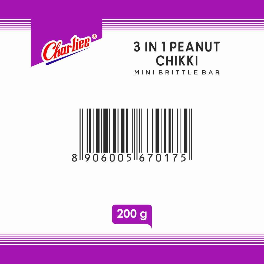 3in1 Peanut Chikki - Mini Bites 200 g - barcode