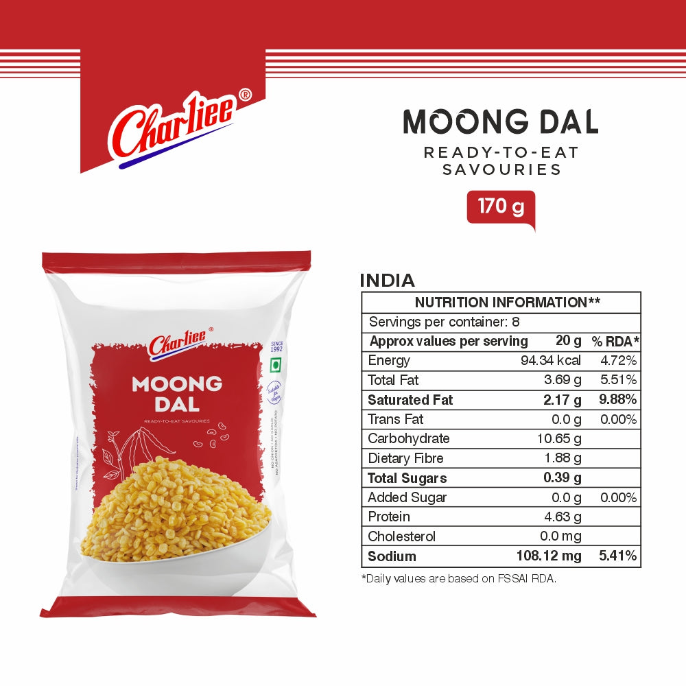 Charliee Moong Dal 170 g - nutrition information