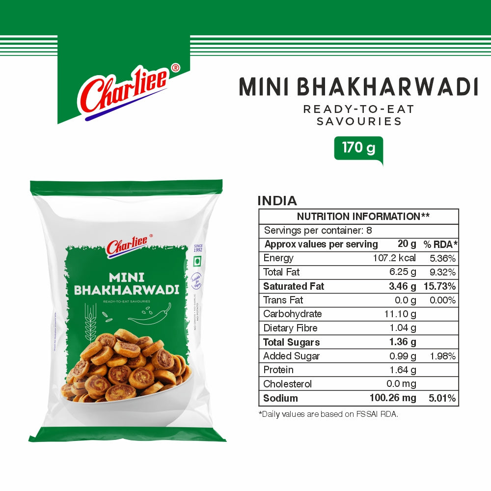 Mni Bhakharwadi 170 g - nutrition information