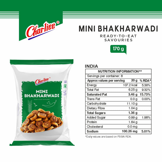 Mni Bhakharwadi 170 g - nutrition information
