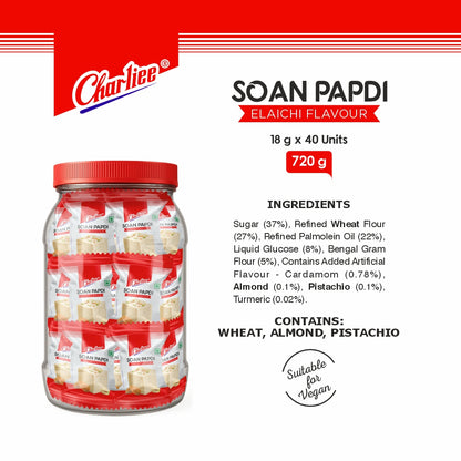 Charliee Soan Papdi Elaichi Flavour Jar - ingredients