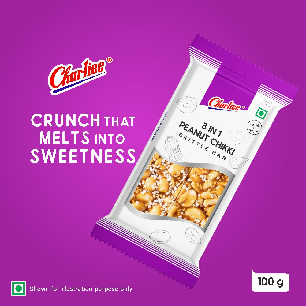 Charliee 3 in 1 Peanut Chikki 100 g - product shot