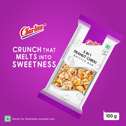 Charliee 3 in 1 Peanut Chikki 100 g - product shot