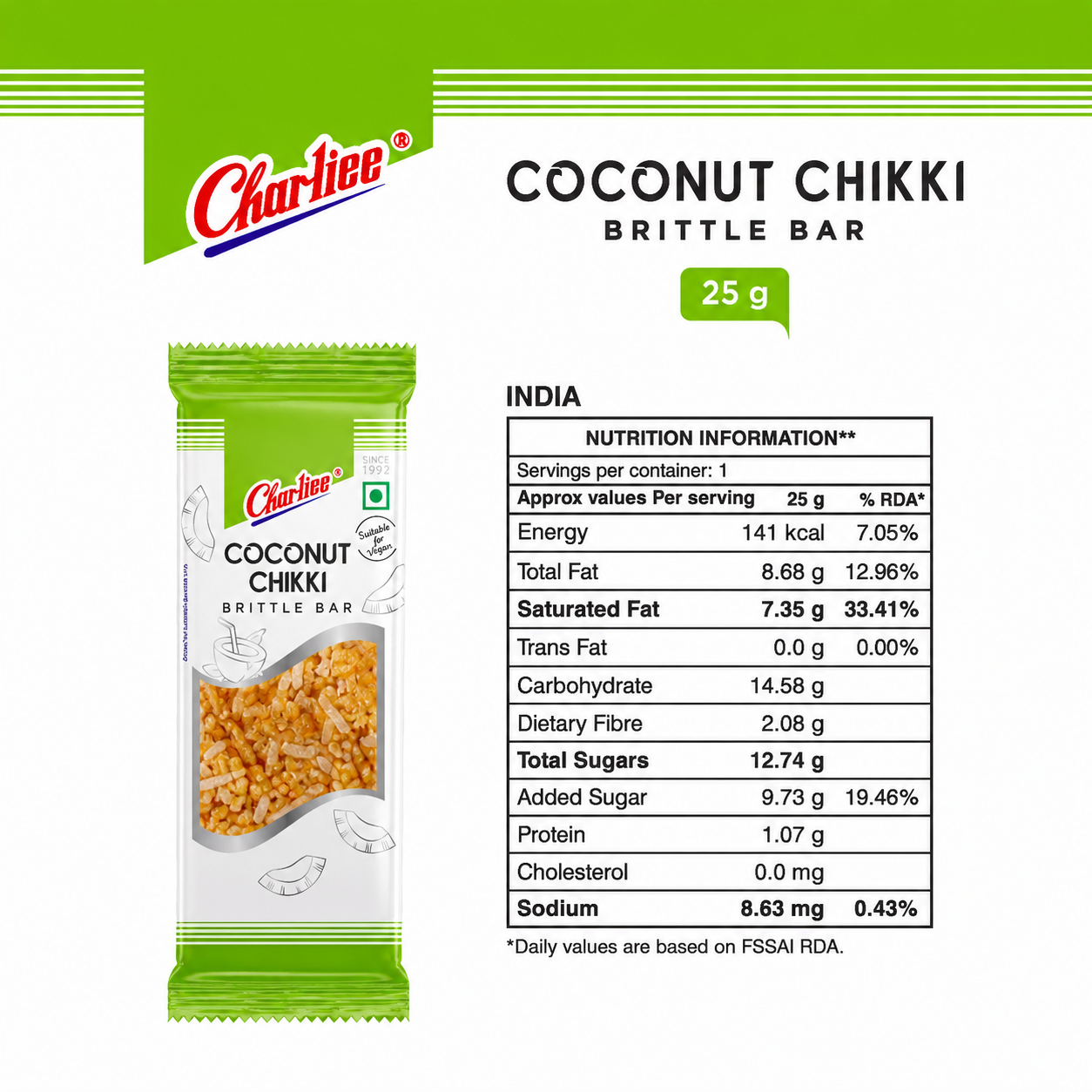 Coconut Peanut Chikki (25 g * 20 Units) - 04