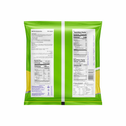 Charliee Methi Khakhra Round 150 g - back of pack