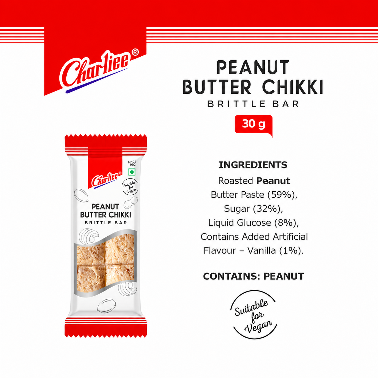 Butter Peanut Chikki (30 g * 20 Units) - 01