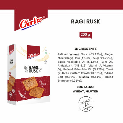 Charliee Ragi Rusk 200 g - nutrition information