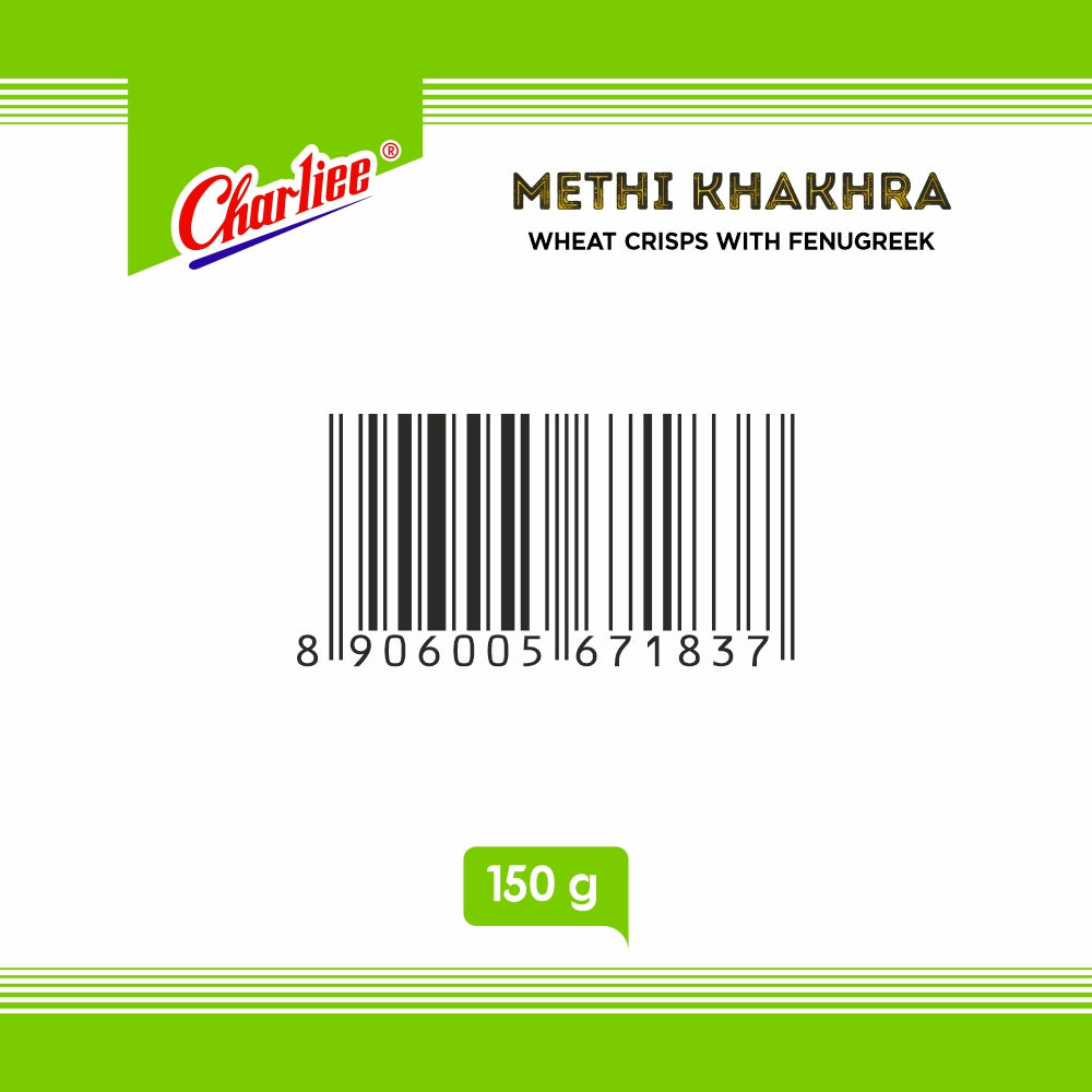Charliee Methi Khakhra Round 150 g - barcode