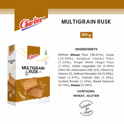Charliee Multigrain Rusk 200 g - nutrition information