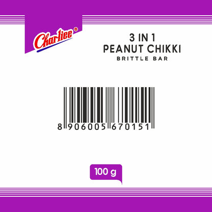 Charliee 3 in 1 Peanut Chikki 100 g - barcode
