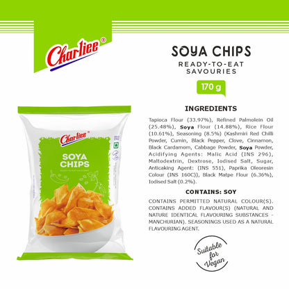 Charliee Soya Chips 170 g - ingredients