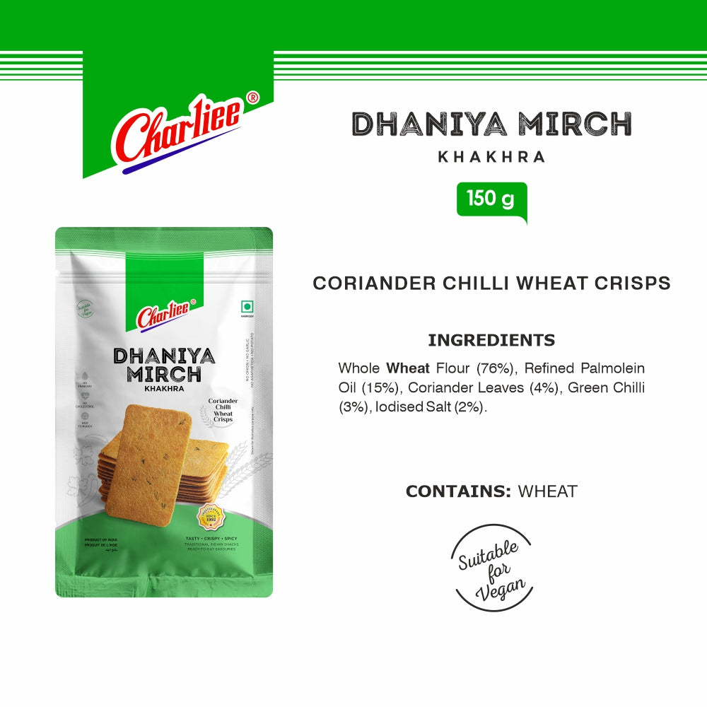 Charliee Dhaniya Mirch Khakhra 150 g - ingredients