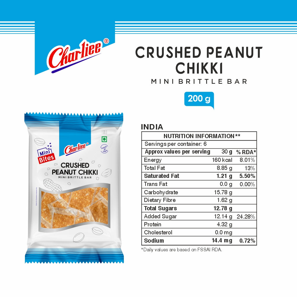 Crushed Peanut Chikki - Mini Bites 200 g - nutrition information