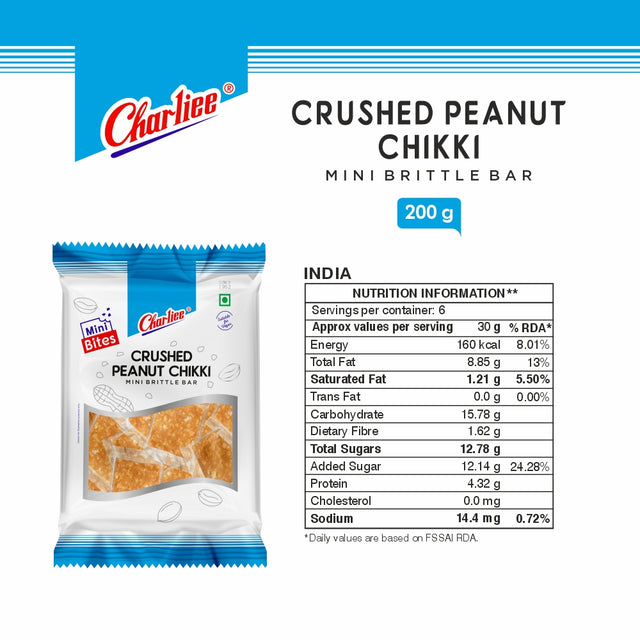 Crushed Peanut Chikki - Mini Bites 200 g - nutrition information