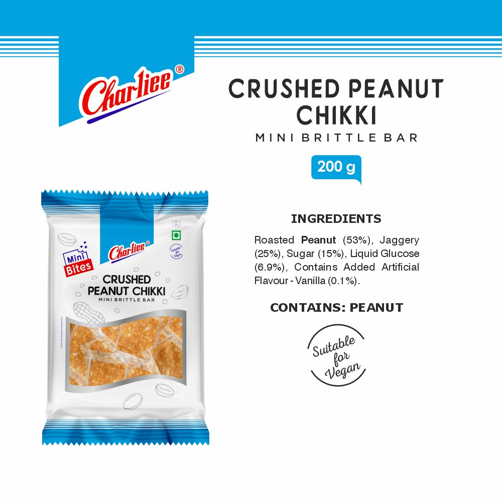 Crushed Peanut Chikki - Mini Bites 200 g - ingredients