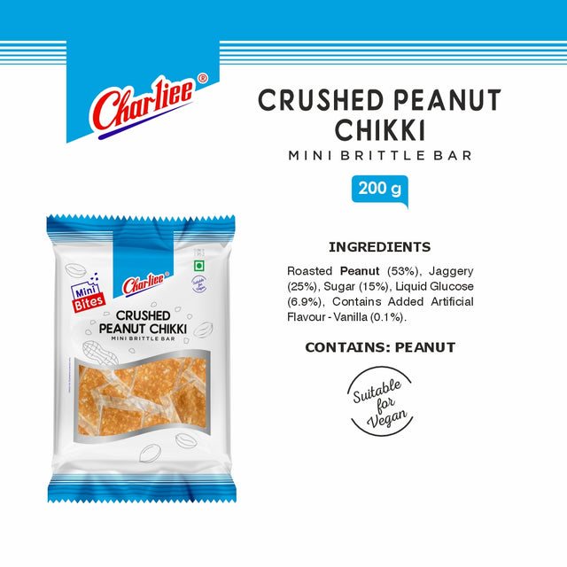 Crushed Peanut Chikki - Mini Bites 200 g - ingredients